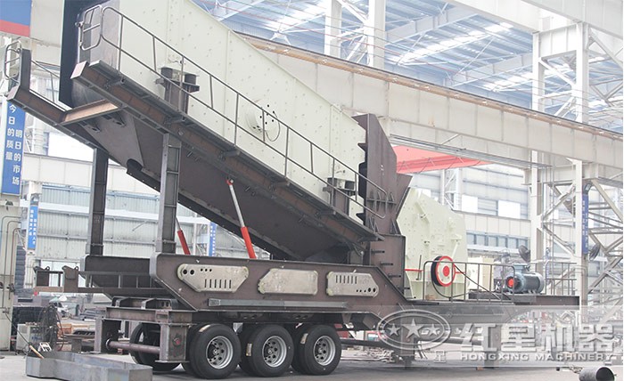 紅星鵝卵石打石機(jī)破碎、篩分一體化作業(yè)