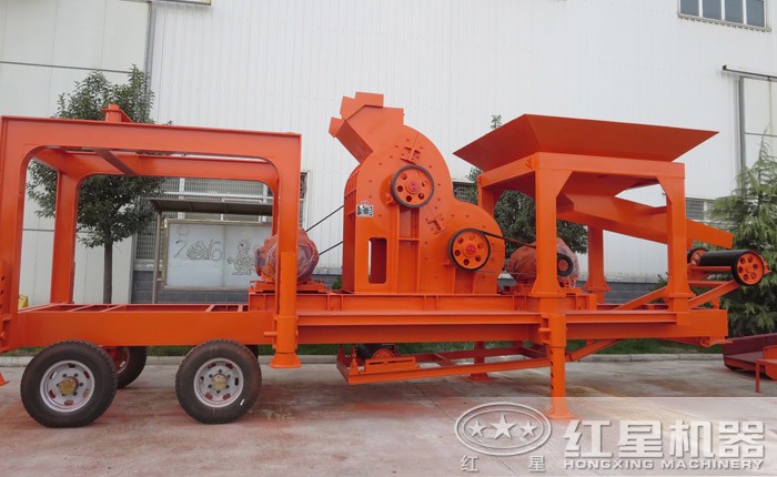 簡易式破碎站，搭載雙級(jí)錘式粉碎機(jī)