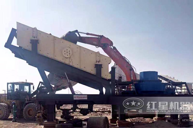 制砂、篩分一體化移動式鵝卵石篩選機