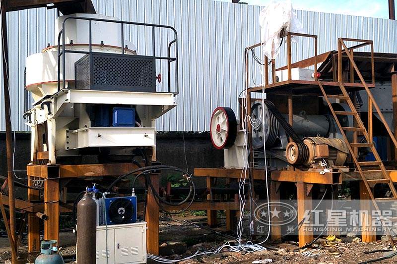 20噸/小時鵝卵石制砂生產線現(xiàn)場